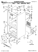 CABINET PARTS Diagram and Parts List for GX5SHTXTB00  Whirlpool Refrigerator