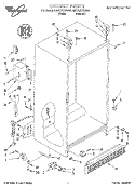 CABINET Diagram and Parts List for 4ED20ZKXDW02  Whirlpool Refrigerator