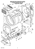 DRYER BULKHEAD PARTS Diagram and Parts List for LTG6234DQ5  Whirlpool Washer Dryer Combo