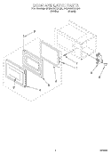 DOOR AND LATCH Diagram and Parts List for MG3090XAB0  Whirlpool Microwave