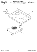 COOKTOP PARTS Diagram and Parts List for RF262LXSB2  Whirlpool Range