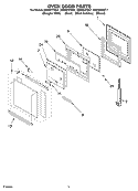 OVEN DOOR Diagram and Parts List for GBD307PDQ7  Whirlpool Wall Oven