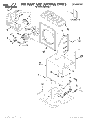 AIR FLOW AND CONTROL PARTS Diagram and Parts List for AD50DSL3  Whirlpool Dehumidifier