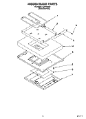 HIDDEN BAKE PARTS Diagram and Parts List for GJSP84902  Whirlpool Range