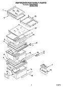 REFRIGERATOR SHELF PARTS Diagram and Parts List for 6GS5SHGXRS00  Whirlpool Refrigerator