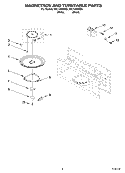 MAGNETRON AND TURNTABLE PARTS Diagram and Parts List for MH1140XMB0  Whirlpool Microwave