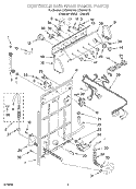 CONTROLS AND REAR PANEL Diagram and Parts List for LXR9445JT0  Whirlpool Washer