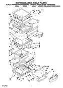 REFRIGERATOR SHELF PARTS Diagram and Parts List for KSRP22FTWH02  KitchenAid Refrigerator