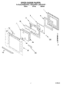 OVEN DOOR Diagram and Parts List for KEBC207KWH1  KitchenAid Wall Oven