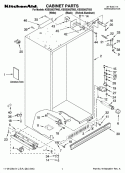CABINET PARTS Diagram and Parts List for KSSS36QTB03  KitchenAid Refrigerator