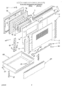 DOOR AND DRAWER Diagram and Parts List for KERC500EWH5  KitchenAid Range