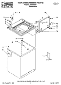 TOP AND CABINET PARTS Diagram and Parts List for TAWS850PQ1  Estate Washer