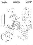 OVEN Diagram and Parts List for RBS270PDB4  Whirlpool Wall Oven