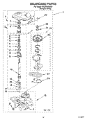 GEARCASE PARTS Diagram and Parts List for 3XLBR5432JQ1  Whirlpool Washer