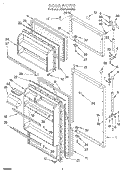 DOOR Diagram and Parts List for 3XARG468GF02  Whirlpool Refrigerator