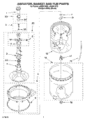 AGITATOR, BASKET AND TUB Diagram and Parts List for LSQ9211KT0  Whirlpool Washer