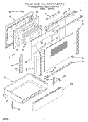 DOOR AND DRAWER Diagram and Parts List for KERC507YAL5  KitchenAid Range