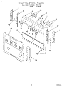 CONTROL PANEL Diagram and Parts List for FEP310EN1  Roper Range