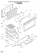 OVEN DOOR AND BROILER Diagram and Parts List for SF305BEWQ1  Whirlpool Range