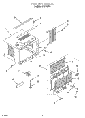 CABINET Diagram and Parts List for ACQ122XH0  Whirlpool Air Conditioner