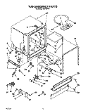 TUB ASSEMBLY, LIT/OPTIONAL Diagram and Parts List for WU4300Y2  Roper Dishwasher