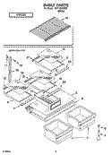 SHELF PARTS, OPTIONAL PARTS Diagram and Parts List for IKT184302  Inglis Refrigerator
