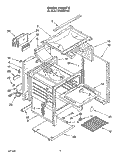 OVEN Diagram and Parts List for SF302BEYQ0  Whirlpool Range