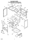 CHASSIS PARTS Diagram and Parts List for RF114PXSB0  Whirlpool Range