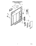 INNER DOOR Diagram and Parts List for DU5000XW1  Whirlpool Dishwasher