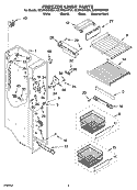 FREEZER LINER PARTS Diagram and Parts List for GC3PHEXNS01  Whirlpool Refrigerator