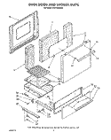 OVEN DOOR AND BROILER Diagram and Parts List for SF0140SRW6  Whirlpool Range