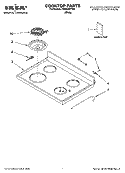 COOKTOP PARTS Diagram and Parts List for YIER320TW0  Whirlpool Range