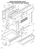 DOOR AND DRAWER Diagram and Parts List for KERC700LBL0  KitchenAid Range