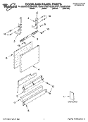 DOOR AND PANEL PARTS Diagram and Parts List for GU2451XTST1  Whirlpool Dishwasher