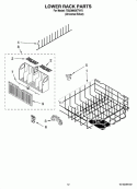LOWER RACK PARTS Diagram and Parts List for 7GU3800XTVY0  Whirlpool Dishwasher