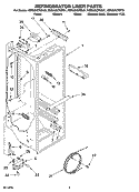 REFRIGERATOR LINER PARTS Diagram and Parts List for KSRU25CRWH01  KitchenAid Refrigerator