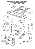 INTERIOR AND VENTILATION PARTS Diagram and Parts List for GH9177XLB0  Whirlpool Microwave