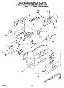 DISPENSER AND FRONT PARTS Diagram and Parts List for KSSS36QMB01  KitchenAid Refrigerator
