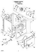 CABINET PARTS Diagram and Parts List for IP80001  Inglis Dryer
