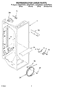 REFRIGERATOR LINER PARTS Diagram and Parts List for KSCS25FKSS01  KitchenAid Refrigerator