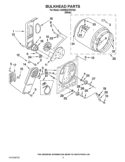 BULKHEAD PARTS Diagram and Parts List for 4GWED4750YQ0  Whirlpool Dryer