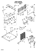 UNIT PARTS, OPTIONAL PARTS Diagram and Parts List for RT18HDXPQ02  Roper Refrigerator