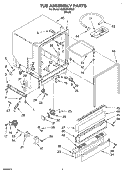 TUB ASSEMBLY Diagram and Parts List for DU890SWKU0  Whirlpool Dishwasher