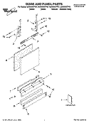 DOOR AND PANEL PARTS Diagram and Parts List for GU2500XTPT7  Whirlpool Dishwasher