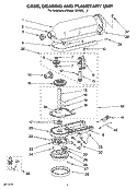 CASE, GEARING AND PLANETARY UNIT Diagram and Parts List for 5K45SSEWH0  KitchenAid Mixer