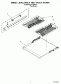 THIRD LEVEL RACK AND TRACK PARTS Diagram and Parts List for KUDE70FVPA0  KitchenAid Dishwasher