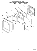 OVEN DOOR PARTS Diagram and Parts List for KEBC171KSS05  KitchenAid Wall Oven