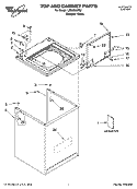 TOP AND CABINET PARTS Diagram and Parts List for LSB6200PQ2  Whirlpool Washer