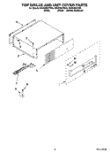 Part Location Diagram of 2316824B Whirlpool Top Grille Assembly (Black)