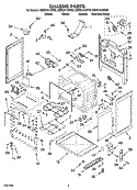 CHASSIS PARTS Diagram and Parts List for GERC4110PS0  Whirlpool Range
